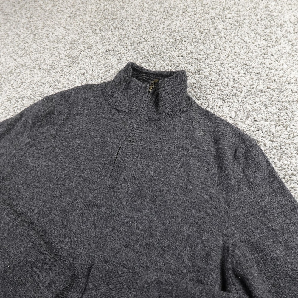 Club Room Sweater Mens S‎ Gray Merino Wool Pullover 1/4 Zip Knit Cozy Soft Warm